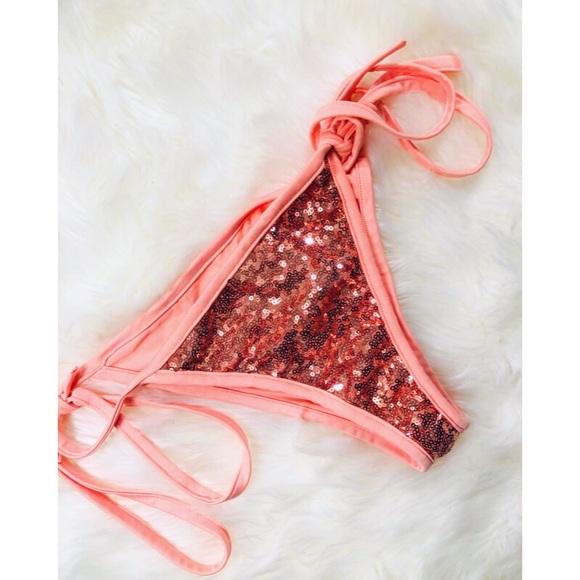 rose gold sequin bikini